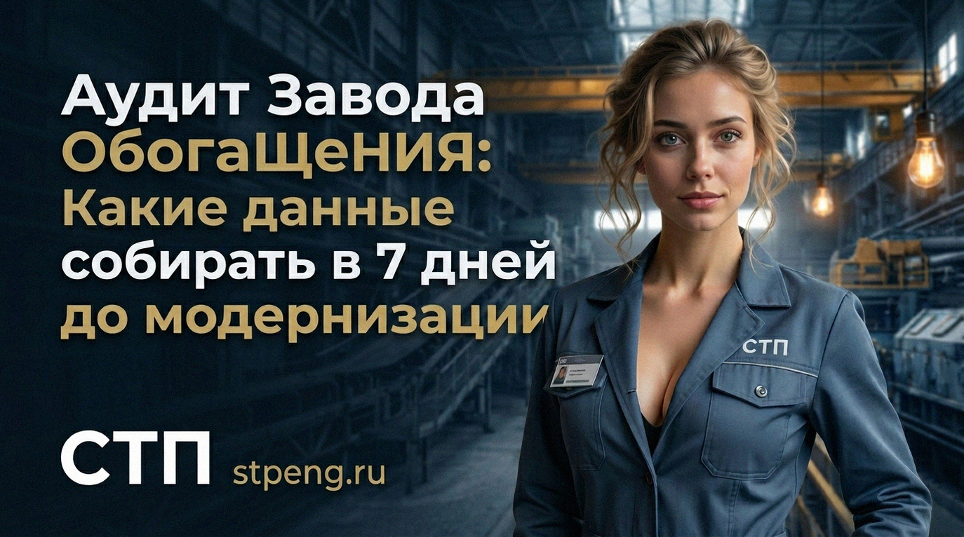 Процесс аудита обогатительной фабрики, сбор данных и анализ за 7 дней перед модернизацией оборудования