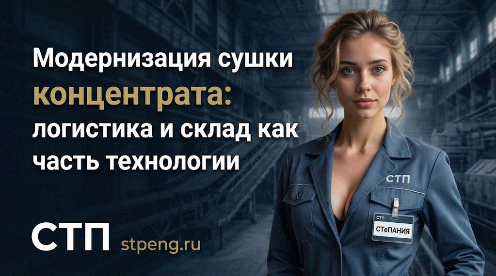 Схема модернизации сушки концентрата с интеграцией логистики и складских комплексов