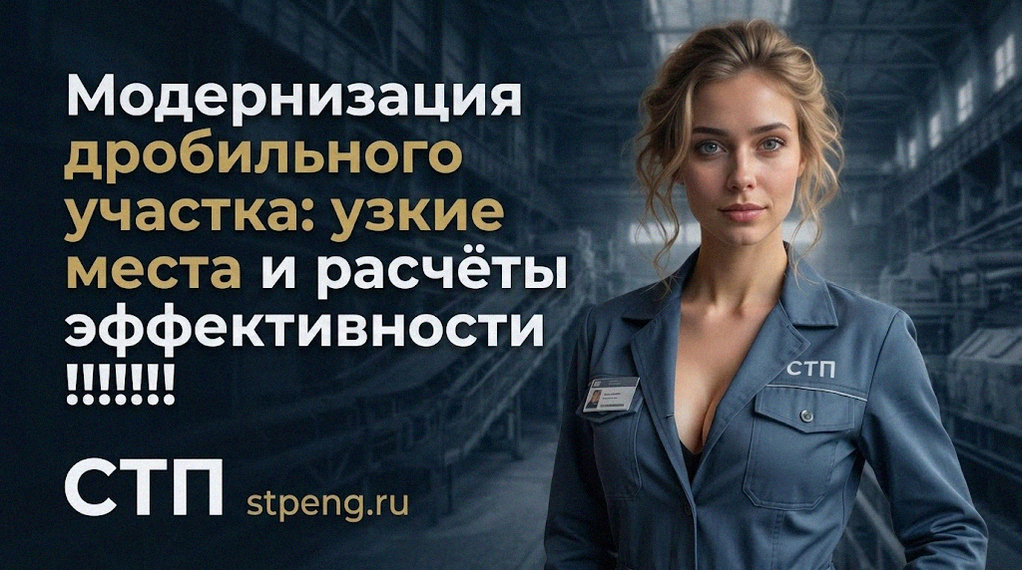 Схема модернизации дробильного участка с анализом узких мест и расчётами производительности