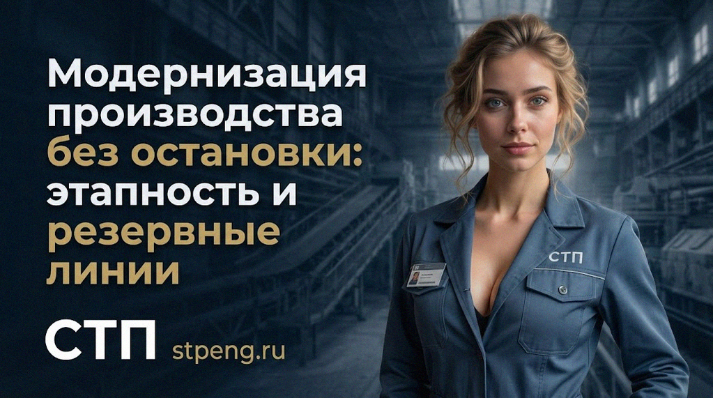 Современное промышленное производство с резервными линиями и поэтапной модернизацией оборудования